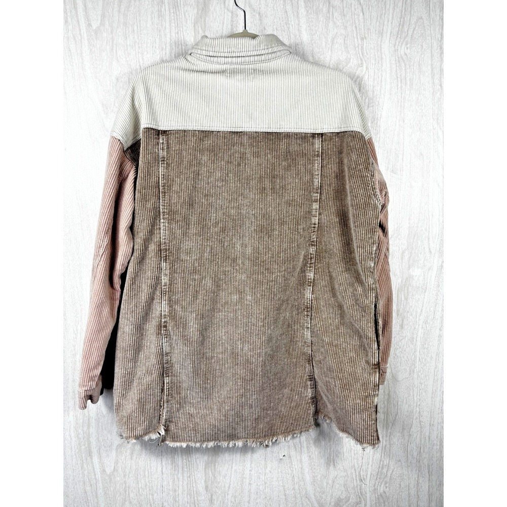 Oli & Hali Corduroy Colorblock Distressed Shacket‎ S Boho Oversized Jacket - Picture 4 of 9